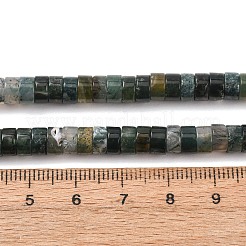 天然石モスアゲートビーズ連売り  ディスク  ヒシビーズ  6x3.5mm  穴：0.8mm  約115~118個/連  14.76~14.96''（37.5センチメートル）&nbsp;G-M420-A14-01