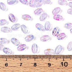 ベーキングペイント透明ガラスビーズ  ライス  ミディアム蘭  7x4~4.5mm  穴：1mm  約2812個/ポンド&nbsp;DGLA-T004-06E