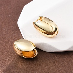 楕円形の真鍮フープピアス  長持ちメッキ  ラックめっき  鉛フリー＆カドミウムフリー  18KGP本金メッキ  19.5x12x11.5mm&nbsp;EJEW-H178-15G