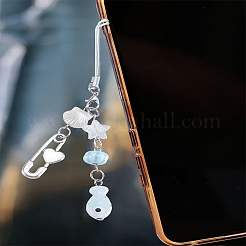 合金とアクリルのモバイルアクセサリー装飾1個  魚  魚  125mm&nbsp;HJEW-LP0001-58