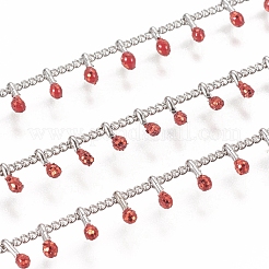 Brass Handmade Beaded Chain&nbsp;CHC-G011-07P-10