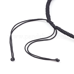 編組ナイロン糸のブレスレット作り  ブラック  1-3/8インチ（3.55~5.05cm）&nbsp;AJEW-JB00922-05