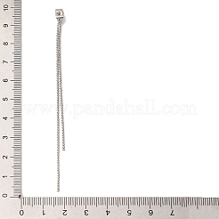 真鍮ボールチェーンピアスキャッチ  タッセルチャーム イヤーナット  プラチナ  96x2x1mm  穴：0.8mm&nbsp;KK-G510-18P