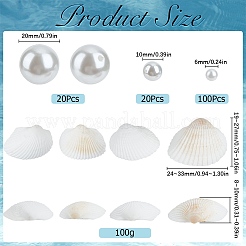 DIY Imitation Pearl Round & Natural Shell Beads Jewelry Making Finding Kit&nbsp;DIY-SC0024-61
