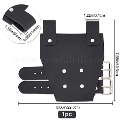 Puレザーダガーブレードカバー  ホルスター  鉄のパーツと  ブラック  195x220mm  内径：14x30mm&nbsp;AJEW-WH0291-21B