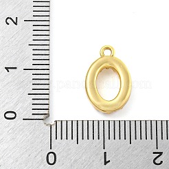 プラスチック模造パールのペンダント  真鍮パーツ  ゴールドカラー  アルファベットのO  7~14x13.5~15x3mm  穴：1.3~1.4mm&nbsp;KK-P230-17G-O