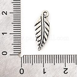 合金のチベット風チャーム  カドミウムフリー＆鉛フリー  葉のチャーム  アンティークシルバー  19.5x7x1mm  穴：1mm  約1885個/1000g&nbsp;TIBE-L008-57AS