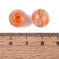 手作りランプワークビーズ  丸い風景  ミックスカラー  11.5~12.5mm  穴：1.2~2mm&nbsp;LAMP-T023-02B-01