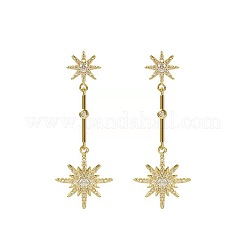 Star Alloy Micro Pave Clear Cubic Zirconia Dangle Stud Earrings&nbsp;FS-WGAD786-01