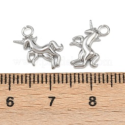 304ステンレススチールチャーム  鉛フリー＆カドミウムフリー＆ニッケルフリー  ユニコーン  13.5x11.5x2mm  穴：1.8mm&nbsp;STAS-H242-01P-07