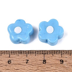 手作りランプワークビーズ  花  ライトスカイブルー  13.5~15x14.5~15x6~8mm  穴：1.2~1.6mm&nbsp;LA-N050-04E