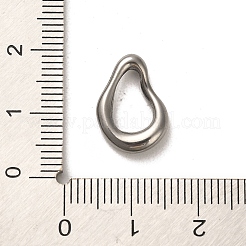 変色しない304ステンレススチール製リンクリング  ツイストティアドロップ  ステンレス鋼色  15.5x11x3mm  内径：9.5x6mm&nbsp;STAS-Q316-04A-P