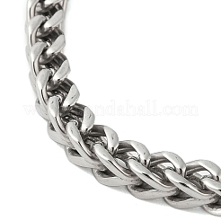 変色しない304ステンレススチール製男性用チェーンブレスレット  ステンレス鋼色  8-1/2インチ（21.5cm）&nbsp;BJEW-B093-04P