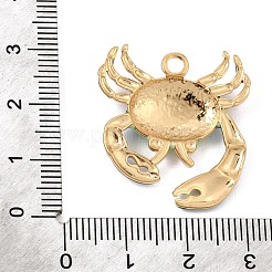 304ステンレススチール、エナメルペンダント  カニチャーム  ゴールドカラー  芝生の緑  27.5x26x4.5mm  穴：2.8mm&nbsp;SA-CBA5C29-01B