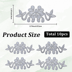 10Pcs Flower Polyester Iron on/Sew on Patches&nbsp;DIY-GF0011-76A