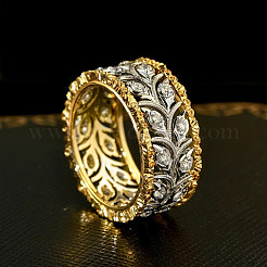 Brass Micro Pave Clear Cubic Zirconia Finger Rings&nbsp;FS-WG88BF1-01