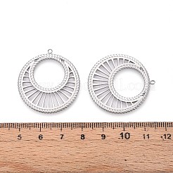 変色しない304ステンレススチールリンク  丸カン付き  フラットラウンド  ステンレス鋼色  32x30x1mm  穴：1.6mm&nbsp;STAS-E185-07P
