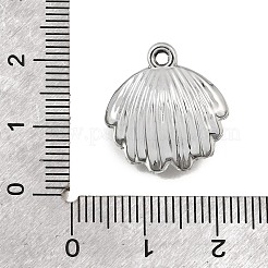UVメッキ合金クリスタルラインストーンペンダント  ABSの模造パールと  貝殻の形のチャーム  プラチナ  18x17x8mm  穴：1.7mm&nbsp;RB-CBAD37D-37P