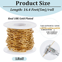 5M 304 Stainless Steel Paperclip Chains&nbsp;CHS-BM0001-05