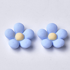 樹脂カボション  花  ミックスカラー  17~17.5x17.5~18x5~6mm&nbsp;X-CRES-Q206-17B-M