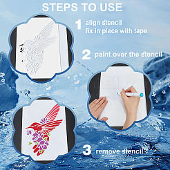 1Pc PET Hollow Out Drawing Painting Stencils&nbsp;DIY-MA0004-11C