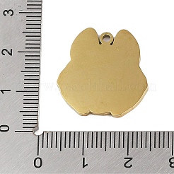 ステンレスペンダント201個  そり犬のチャーム  ゴールドカラー  22x20.5x1.5mm  穴：1mm&nbsp;STAS-C095-41G