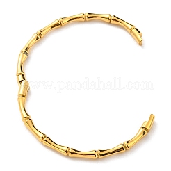 Ion Plating(IP) 304 Stainless Steel Bamboo Hinged Bangle for Women&nbsp;BJEW-D055-04G