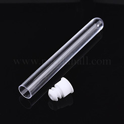 クリアチューブプラスチックビーズコンテナ  ふた付き  透明  102.5x13mm&nbsp;C065Y-02