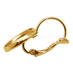 Brass Leverback Earring Settings&nbsp;KK-C1244-18mm-G-FF