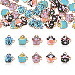 50pcs 5 Style Zinc Alloy Enamel Pendants&nbsp;PALLOY-CJ0001-146