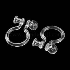 樹脂クリップ留めイヤリングパーツ  透明  11x7x3mm&nbsp;X1-FIND-H046-12
