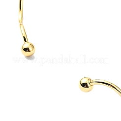 イオンプレーティング(IP) 304 ステンレススチール カフネックレス  ウェーブリング  ゴールドカラー  内径：4.72インチ（12cm）  2mm&nbsp;NJEW-Z039-02G