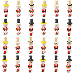 120Pcs 8 Styles Christmas Santa Claus Theme Spray Painted Schima Wood Beads&nbsp;WOOD-CJ0002-60