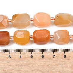 天然石イエローアベンチュリンビーズ連売り  オーバル  多面カット  シードビーズで  13~19x11~15.5x11~14mm  穴：0.8~1.2mm  約17~23個/連  15.35''~15.75''（39~40センチメートル）&nbsp;G-Z147-E04-01