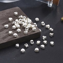 チベット風合金スペーサービーズ  鉛フリー＆ニッケルフリー＆カドミウムフリー  ハート  マットシルバー  3.5x4x3mm  穴：1.5mm&nbsp;LFH10357Y-MS-NR