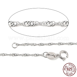925 Sterling Silver Rope Chains Necklaces&nbsp;STER-E007-2C