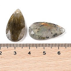 天然石ラブラドライトペンダント  ファセットティアドロップチャーム  24.5x13x4mm  穴：1mm&nbsp;G-M440-01F