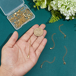 30Pcs 6 Styles Brass Ends with Chains&nbsp;FIND-PH0060-20