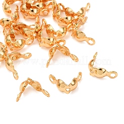 真鍮製ダルマチープ  カロット終了  クラムシェルノットカバー  18KGP本金メッキ  7x4mm  穴：1mm  内径：3mm&nbsp;X-KK-T032-153G