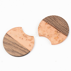 Transparent Resin & Walnut Wood Pendants&nbsp;LS-RESI-S389-001A-B02