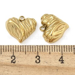 イオンプレーティング（IP）304ステンレススチールチャーム  ハートチャーム  14KGP本金メッキ  12.5x13x4.5mm  穴：1.5mm&nbsp;STAS-B075-11G