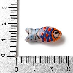 手作りの陶器ビーズ  手描きの陶器ビーズ  魚  ファミーユは磁器バラ  空色  10x21x6.5mm  穴：1.4mm&nbsp;PORC-Z006-04B-02