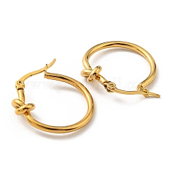 Iron Plating(IP) 304 Stainless Steel Knot Hoop Earrings&nbsp;EJEW-F319-06G