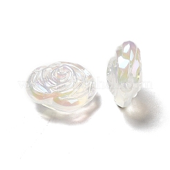 UVメッキ透明アクリルビーズ  ABカラーメッキ  ローズ  透明  17x16.5x8mm  穴：2mm&nbsp;PACR-M001-02