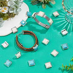 32Pcs 2 Colors Alloy & Synthetic Turquoise Buckles&nbsp;HJEW-PH02465
