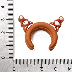 シリコンビーズ  焦点ビーズ  耳掛け付きヘッドバンド  チョコレート  雪だるま  24.5x32x9mm  穴：2mm&nbsp;SL-CBA2008-01F
