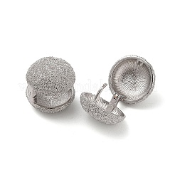 真鍮製スタンドピアス  ラウンド  プラチナ  16x16.5mm&nbsp;KK-L208-83P