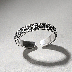 Auspicious Cloud Pattern 925 Sterling Silver Adjustable Cuff Rings&nbsp;FS-WG18D46-01