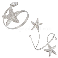 1Pc Alloy with Plastic Pearl Arm Cuff Bangles for Women&nbsp;BJEW-CY0001-14P