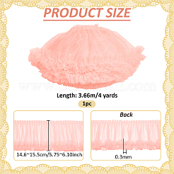 4ヤードのポリエステルプリーツレーストリム  服飾材料  ミスティローズ  5-3/4~6-1/8インチ（146~155mm）&nbsp;OCOR-PH0007-69A